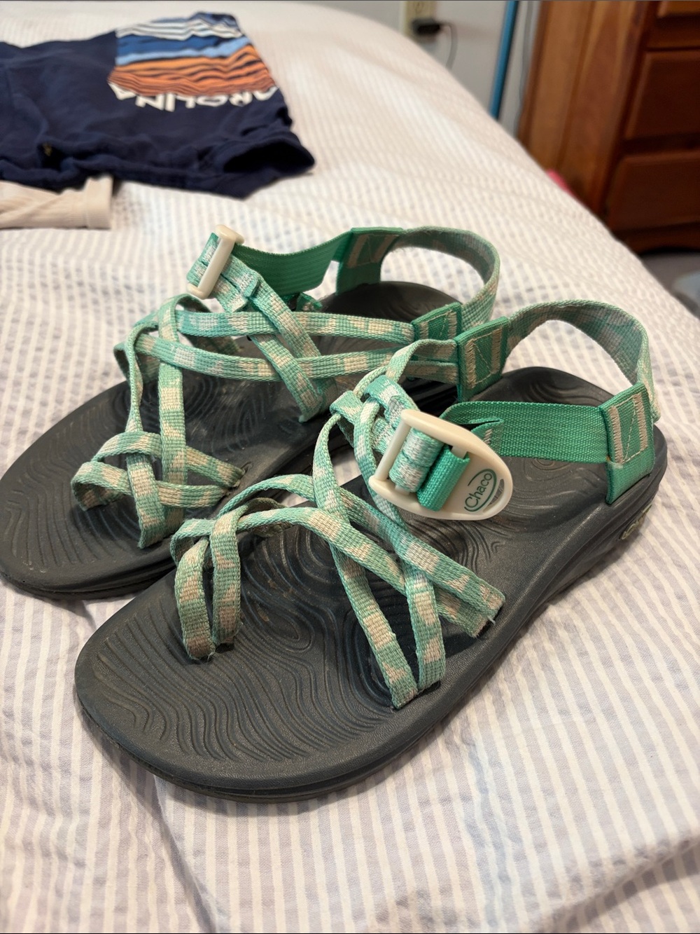 Chaco Women's Teal and Gray Strappy Sandals